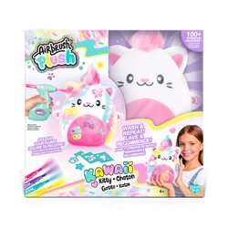 AIRBRUSH PLUSH Plīša DIY komplekts Kawaii Kitty ar aerogrāfu, 25 cm, AIR073