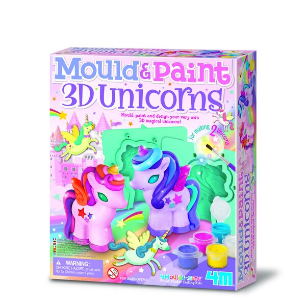 4M 3D Mould & Paint DIY komplekts 3D veidošana un krāsošana – Mirdzošie vienradži, 00-04770