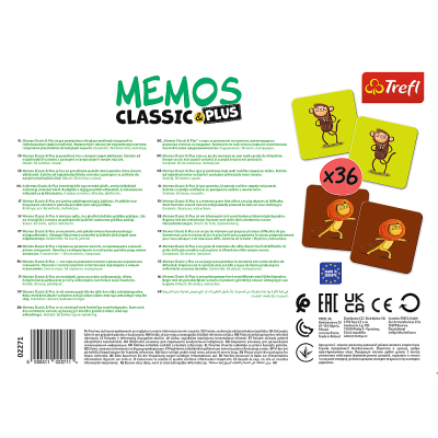TREFL Memo Classic Plus Skaņas un kustības, 02271T