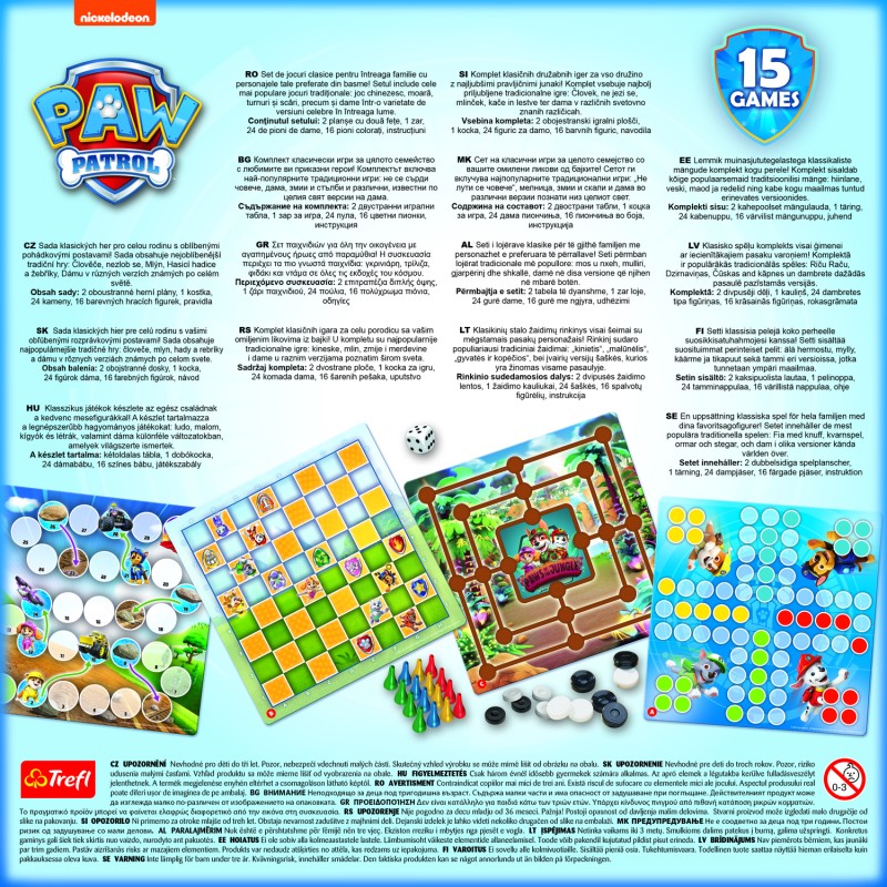 TREFL PAW PATROL 15 in 1 Galda spēle, 02584TR
