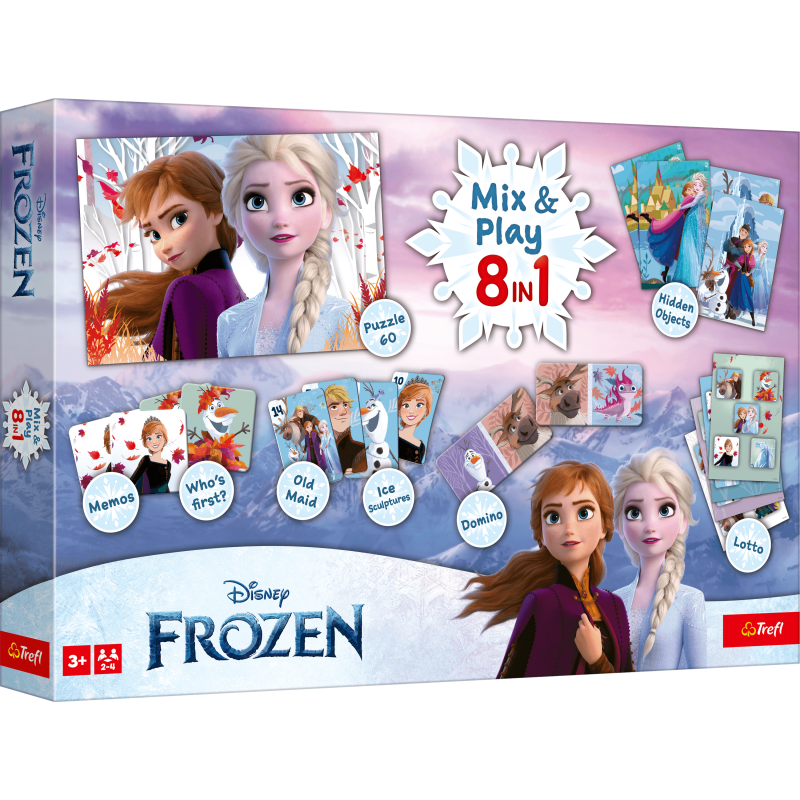 TREFL FROZEN 8in1 Mix&play set of boardgames, 02596T