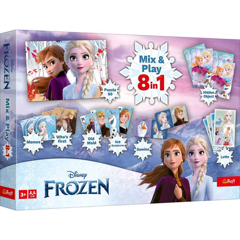 TREFL FROZEN 8in1 Mix&play set of boardgames, 02596T