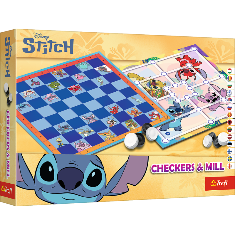 TREFL DISNEY STITCH Galda spēle Dambrete un Dzirnavas, 02862T
