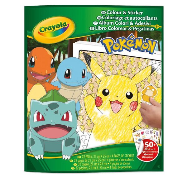 CRAYOLA POKEMON Krāsu un uzlīmju aktivitāšu komplekts, 04-2740G