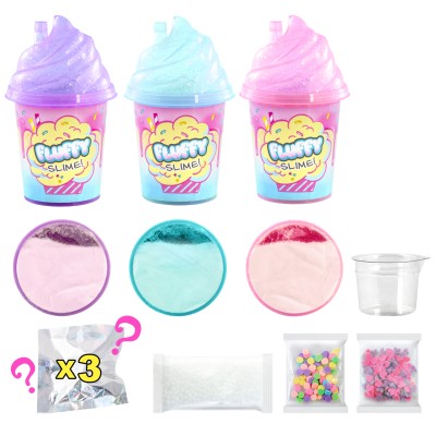 SO SLIME Pūkainās gļotas, 3-paka, 101CL