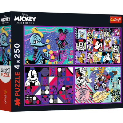 TREFL DISNEY MICKEY MOUSE Pužļu komplekts 4x250 gab., 13308T