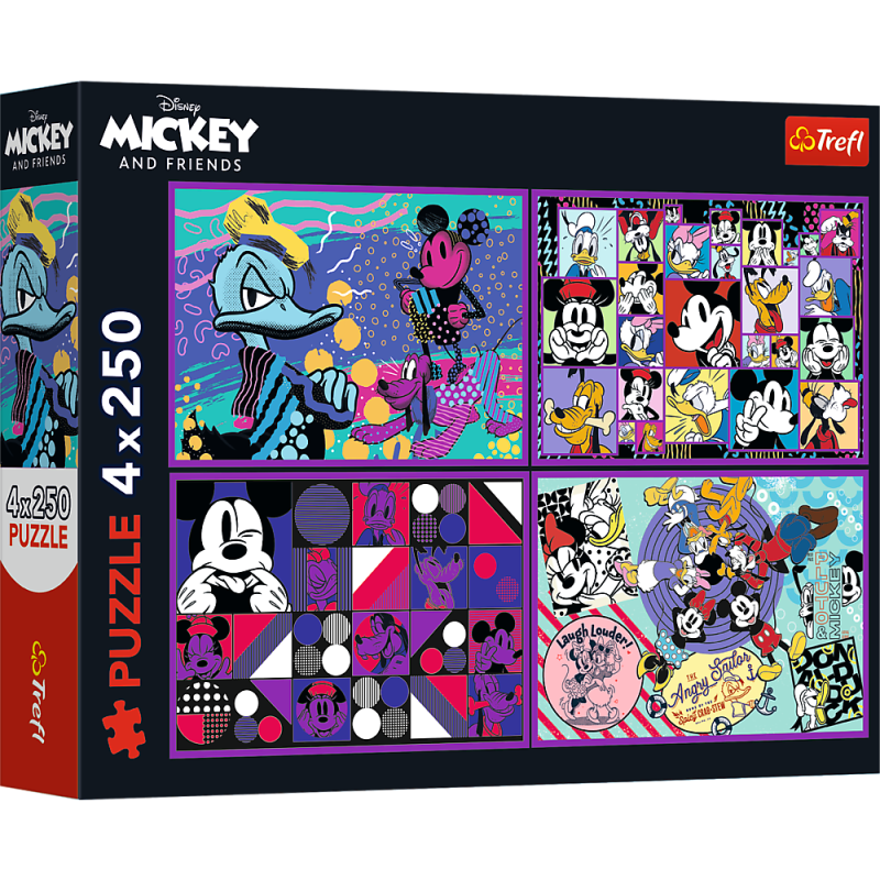 TREFL DISNEY MICKEY MOUSE Pužļu komplekts 4x250 gab., 13308T