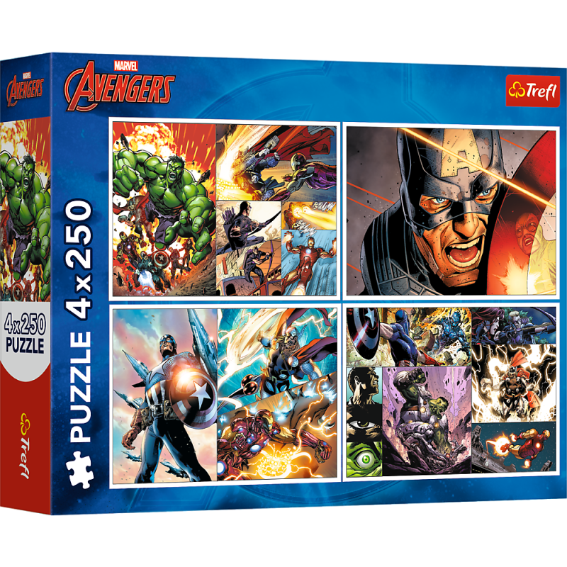 TREFL AVENGERS Pužļu komplekts 4x250 gab., 13309T