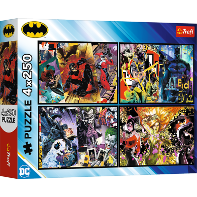 TREFL BATMAN Pužļu komplekts 4x250 gab., 13310T