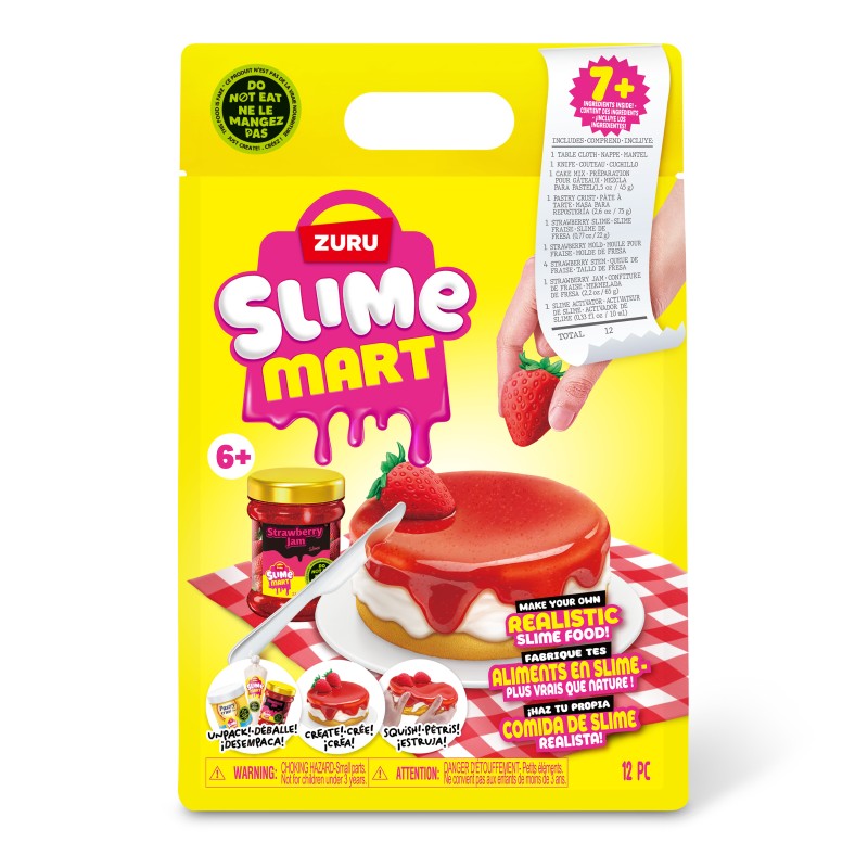 SLIME MART Gatavošanas komplekts - Iepirkumu maisiņš "Zemeņu siera kūka", 15901A