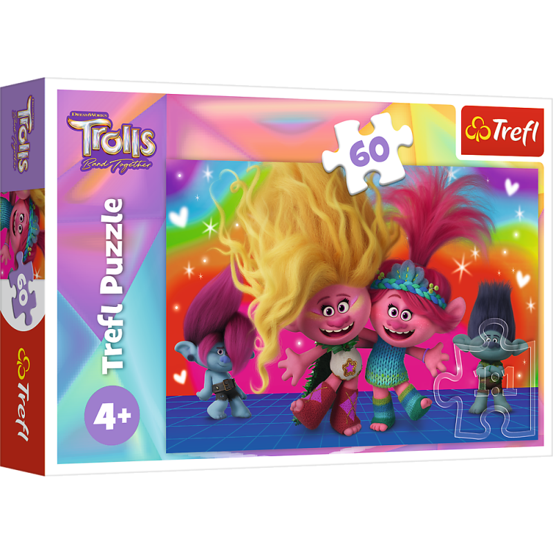 TREFL TROLLS Puzle Troļļi 3, 60 gab., 17386T