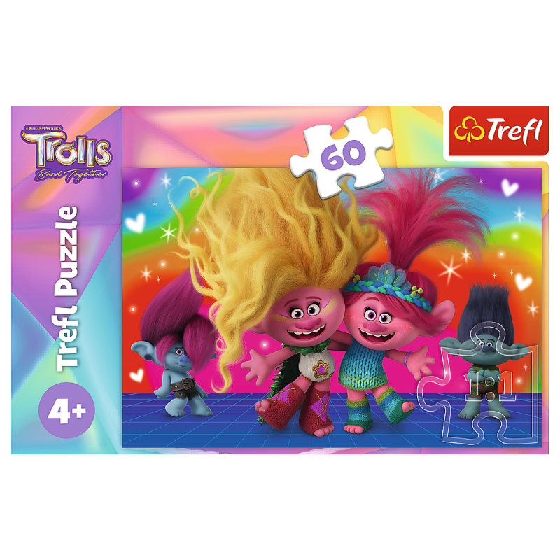 TREFL TROLLS Puzle Troļļi 3, 60 gab., 17386T
