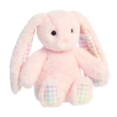 AURORA Rainbow Gingham Bunnies Plīša rozā trusis, 18 cm, 201030D