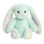 AURORA Rainbow Gingham Bunnies Plīša piparmētru zaļš  trusis, 18 cm, 201030F