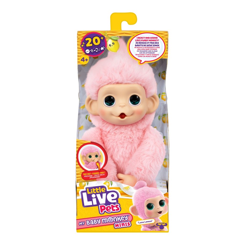 LITTLE LIVE PETS Interaktīvs plīša pērtiķēns Minis, 19 cm, 26729