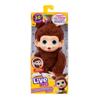 LITTLE LIVE PETS Interaktīvs plīša pērtiķēns Minis, 19 cm, 26729