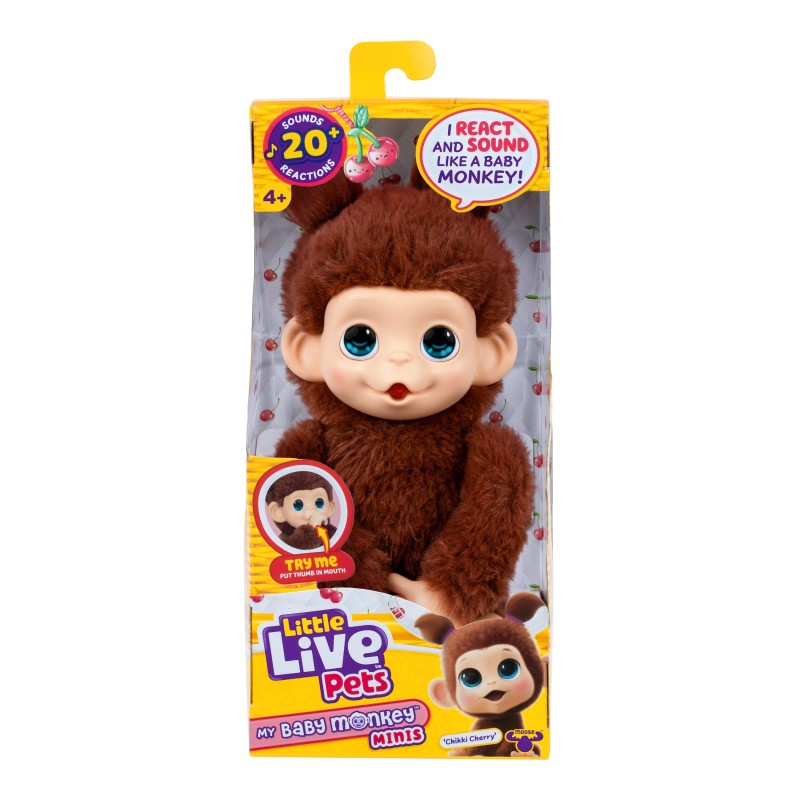 LITTLE LIVE PETS Interaktīvs plīša pērtiķēns Minis, 19 cm, 26729