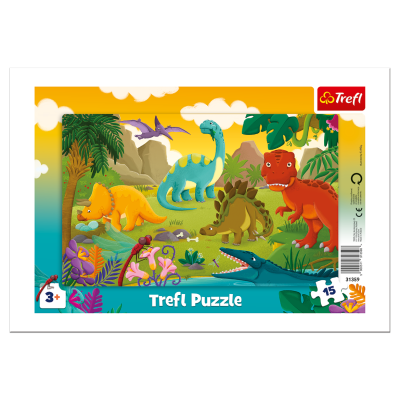 TREFL Puzle rāmītī Dinozauri, 15 gab., 31359T