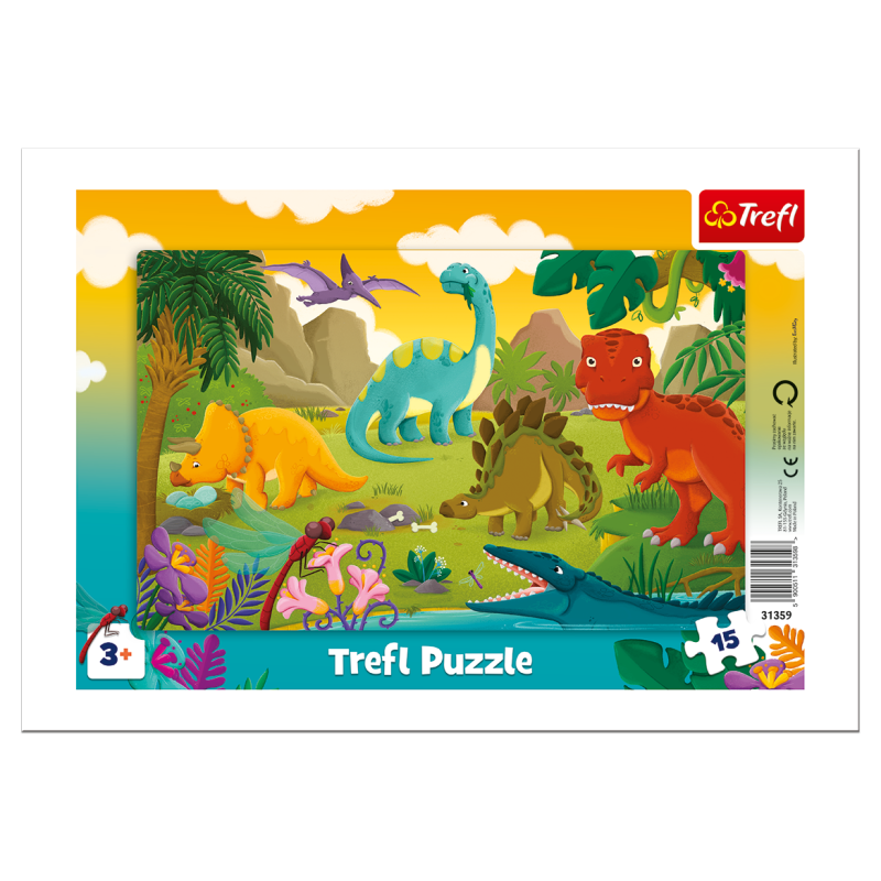 TREFL Puzle rāmītī Dinozauri, 15 gab., 31359T