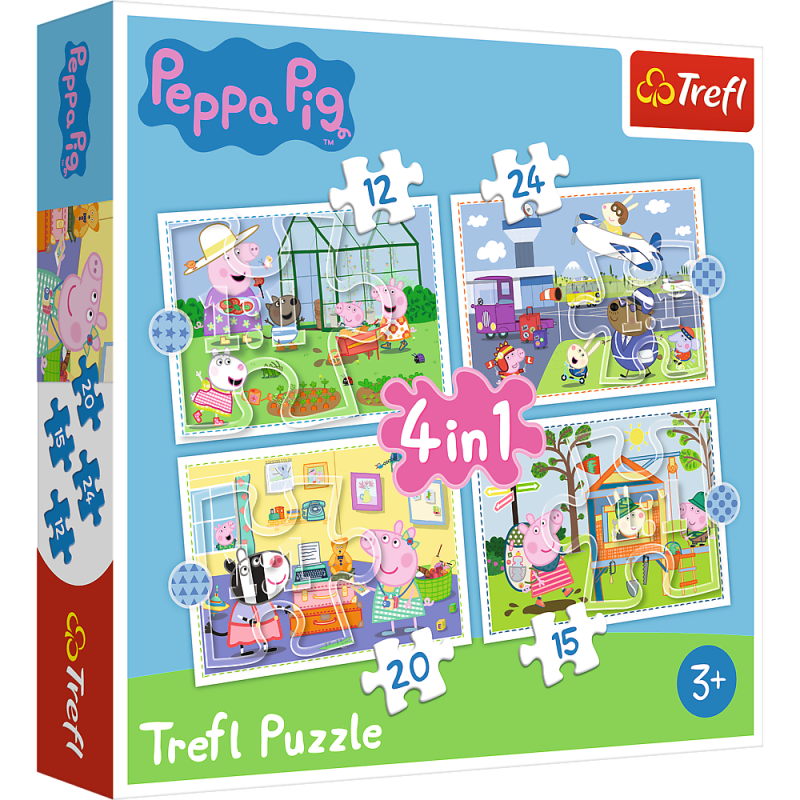 TREFL PEPPA PIG Pužļu komplekts 4in1 Peppa, 34359T
