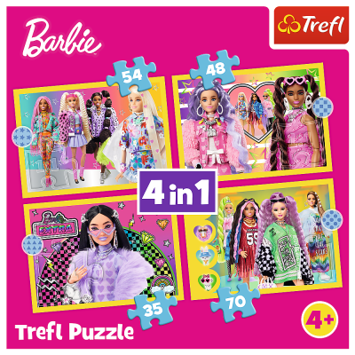 TREFL BARBIE Pužļu komplekts 4in1, 34626T
