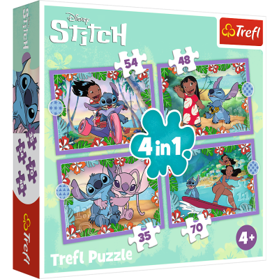 TREFL DISNEY STITCH Pužļu komplekts 4in1, 34633T