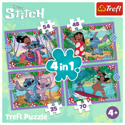 TREFL DISNEY STITCH Pužļu komplekts 4in1, 34633T