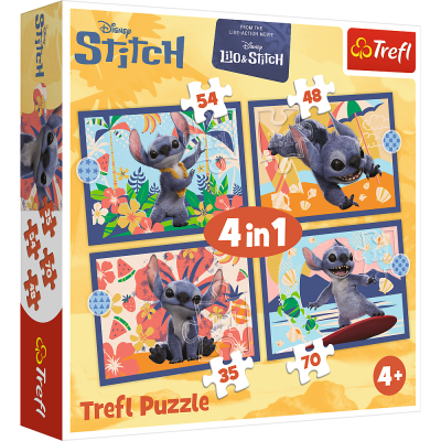 TREFL DISNEY STITCH Pužļu komplekts 4in1, 34666T