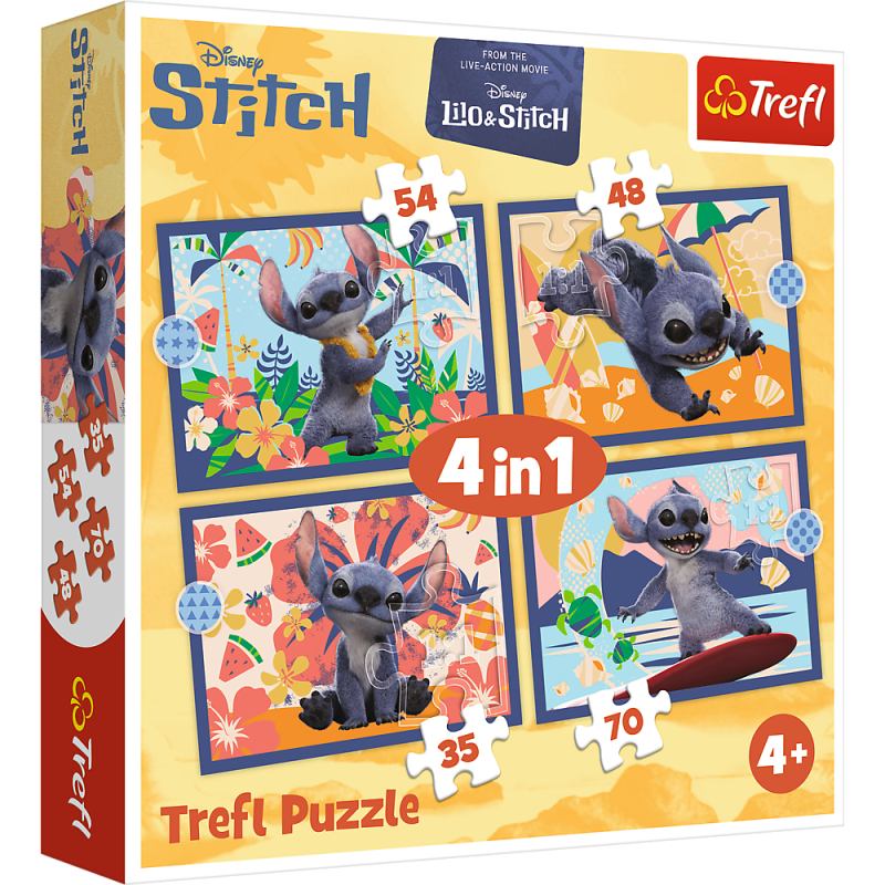 TREFL DISNEY STITCH Pužļu komplekts 4in1, 34666T