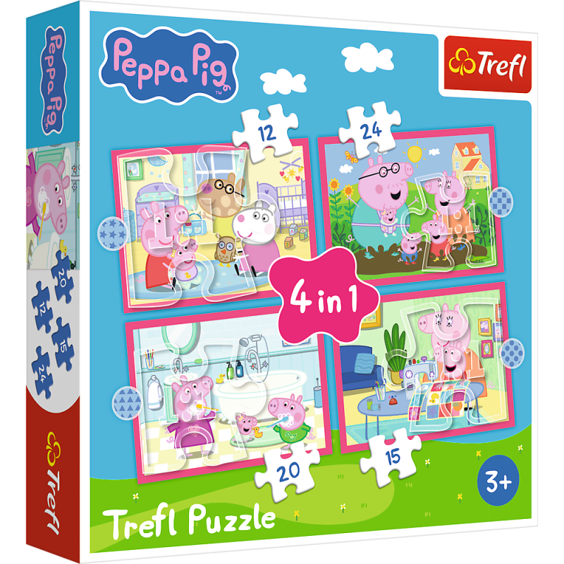 TREFL PEPPA PIG Pužļu komplekts 4in1 Peppa, 34672T