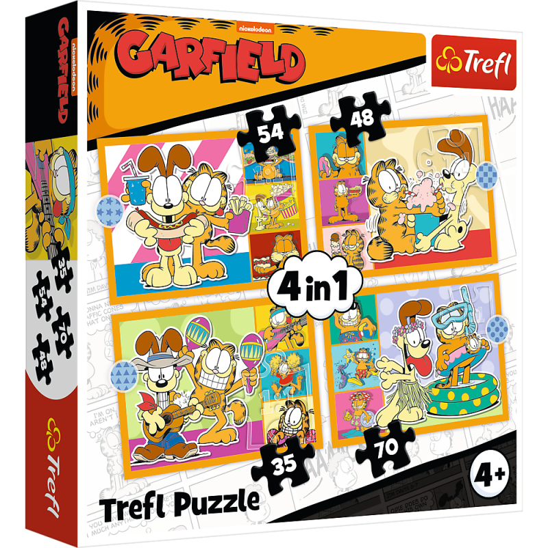 TREFL GARFIELD Pužļu komplekts 4 in 1, 34673T