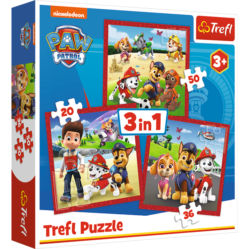 TREFL PAW PATROL Pužļu komplekts 3 in1, 34867T