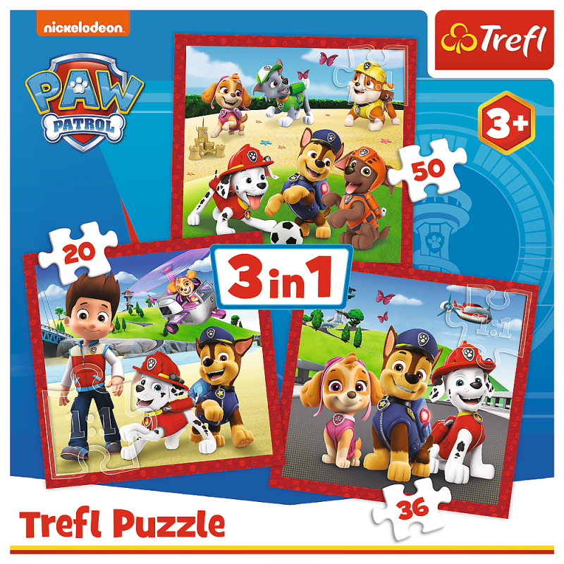 TREFL PAW PATROL Pužļu komplekts 3 in1, 34867T