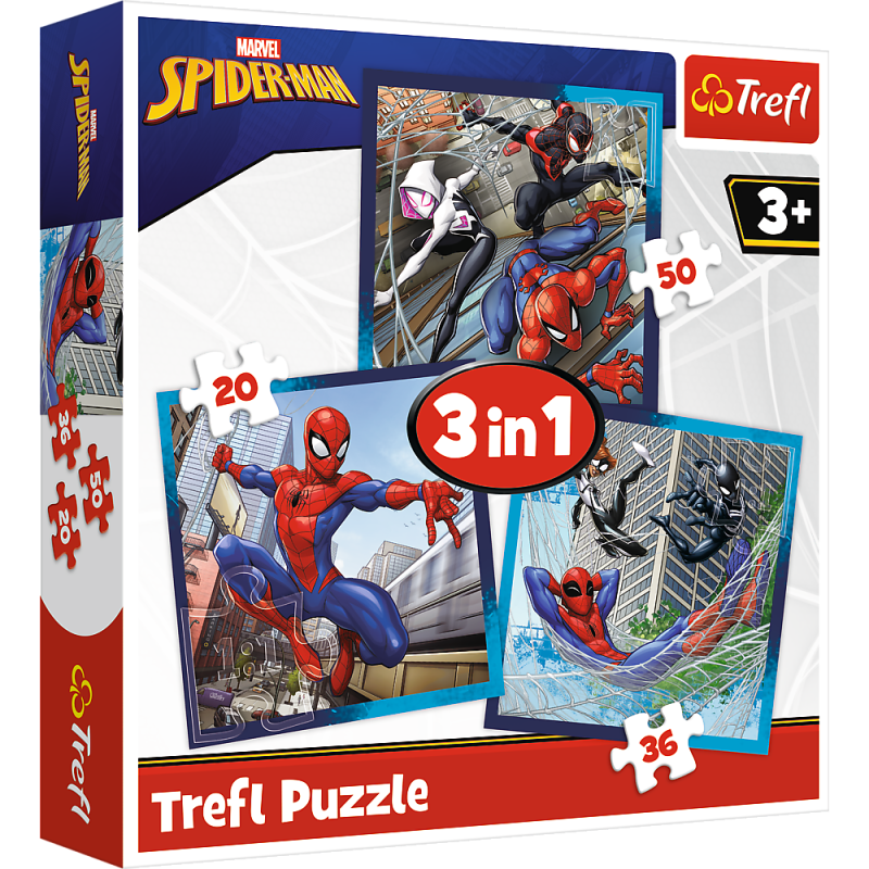 TREFL SPIDER-MAN Pužļu komplekts 3in1, 34874T