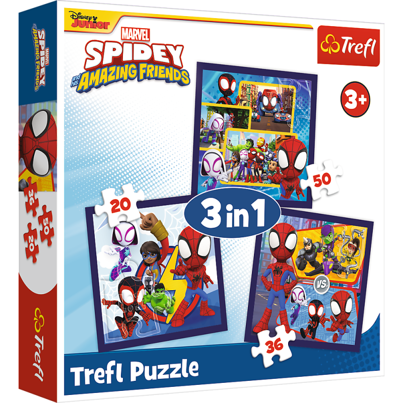 TREFL SPIDEY Pužļu komplekts 3in1, 34892T
