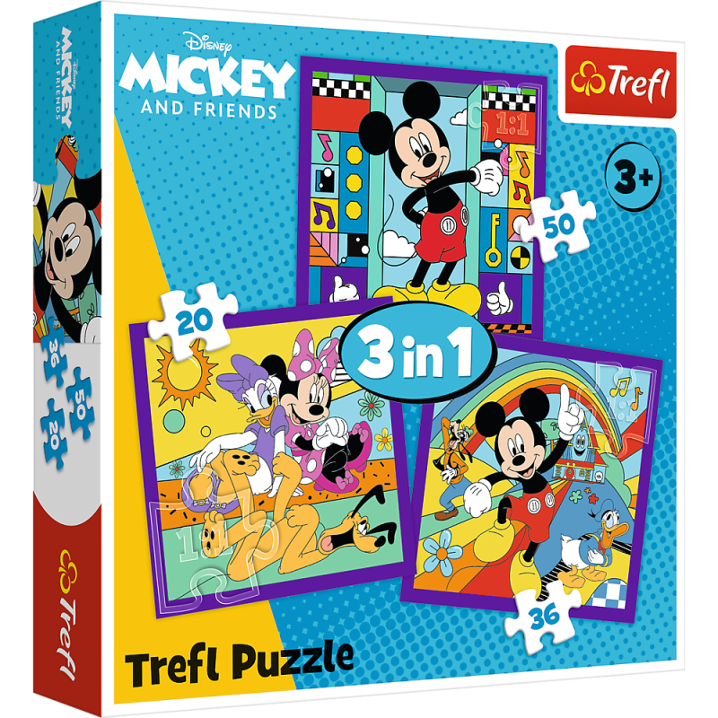 TREFL DISNEY Pužļu komplekts 3in1 Mikipele, 34894T