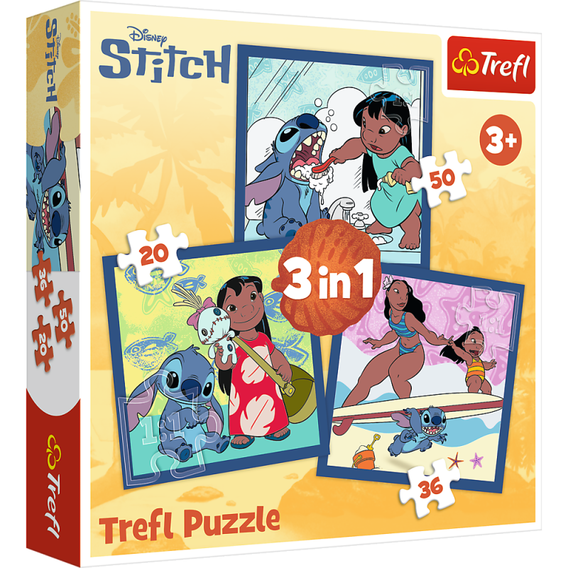 TREFL DISNEY STITCH Pužļu komplekts 3in1, 34896T