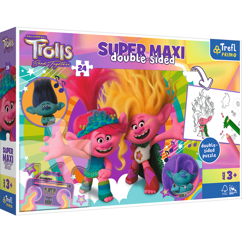 TREFL TROLLS Super Maxi puzle, 24 gab., 41017T