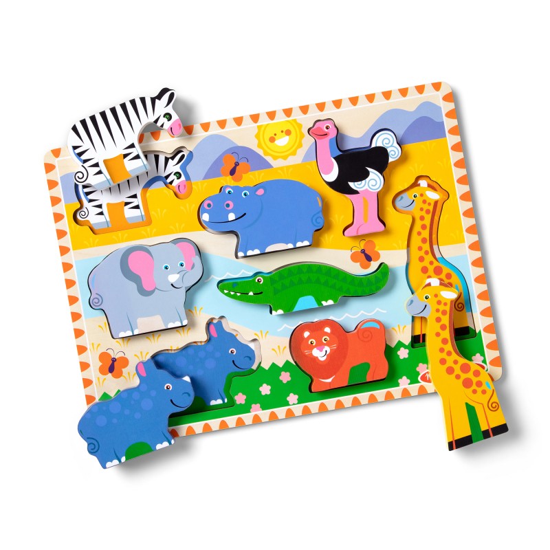 MELISSA & DOUG Safari puzle ar lieliem gabaliem, 6073071