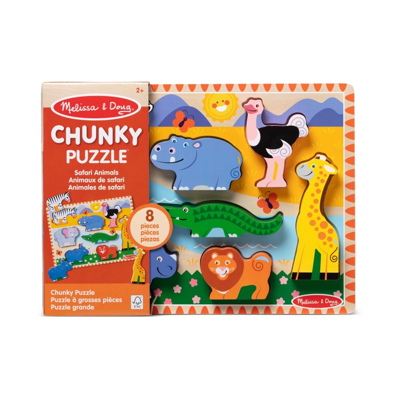 MELISSA & DOUG Safari puzle ar lieliem gabaliem, 6073071