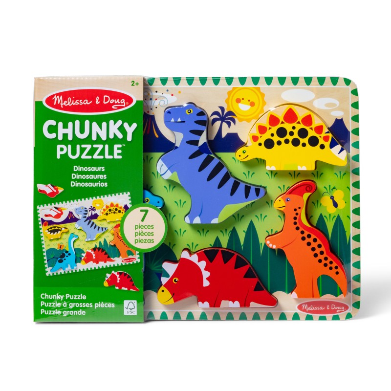 MELISSA & DOUG Dinozauru puzle ar lieliem gabaliem, 6073166