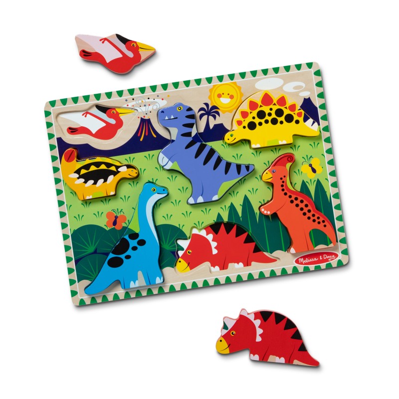 MELISSA & DOUG Dinozauru puzle ar lieliem gabaliem, 6073166