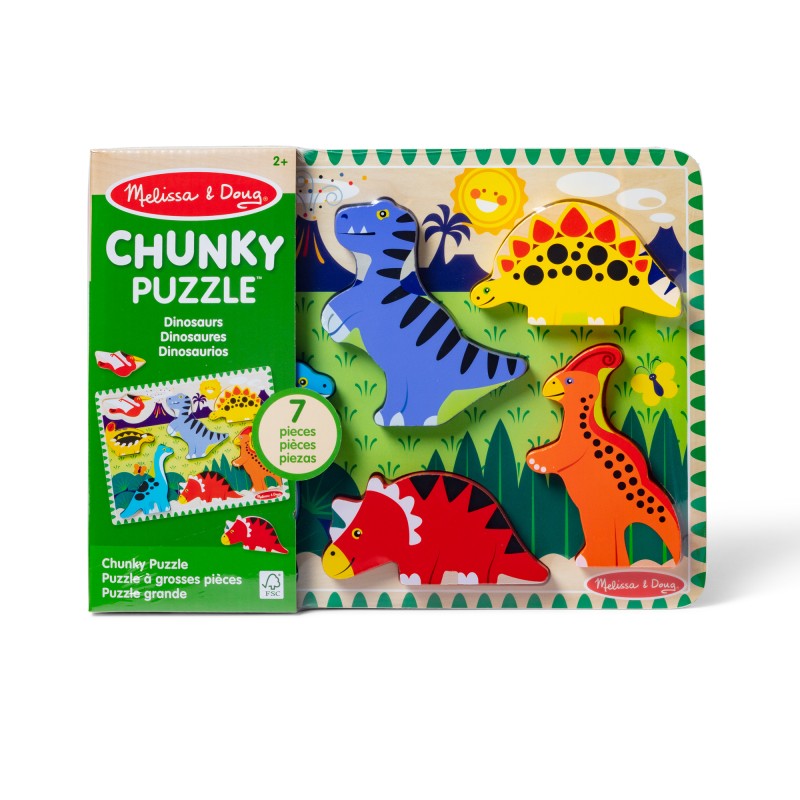 MELISSA & DOUG Dinozauru puzle ar lieliem gabaliem, 6073166