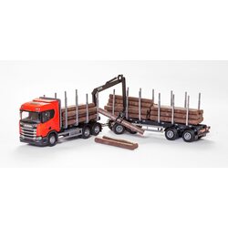 EMEK Scania CR Baļķvedējs un piekabe ar autokrānu, 77 cm, 70600E