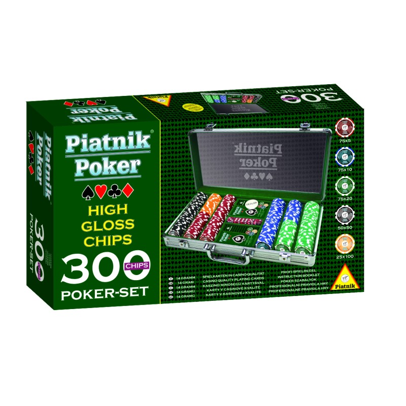 PIATNIK Pokera Komplekts ar 300 čipiem, 7903