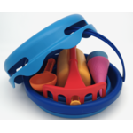 COMPACTOYS Pludmales spainis ar smilšu kastes rotaļlietām 7-in-1, zils, 99100201