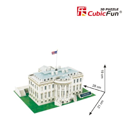 CUBICFUN 3D puzle Baltais Nams, ASV, C060H