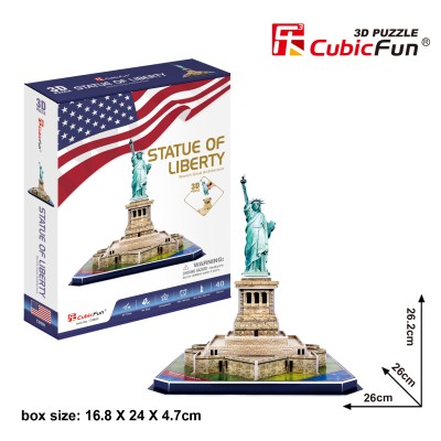CUBICFUN 3D puzle Brīvības statuja, C080H