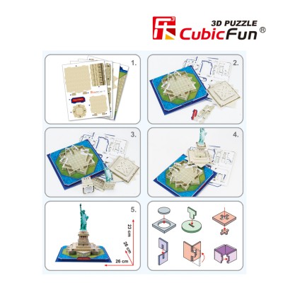 CUBICFUN 3D puzle Brīvības statuja, C080H