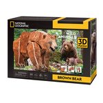 CUBICFUN NATIONAL GEOGRAPHIC 3D puzle Brūnais lācis, DS1096H CUBICFUN NATIONAL GEOGRAPHIC 3D puzle Brūnais lācis, DS1096H